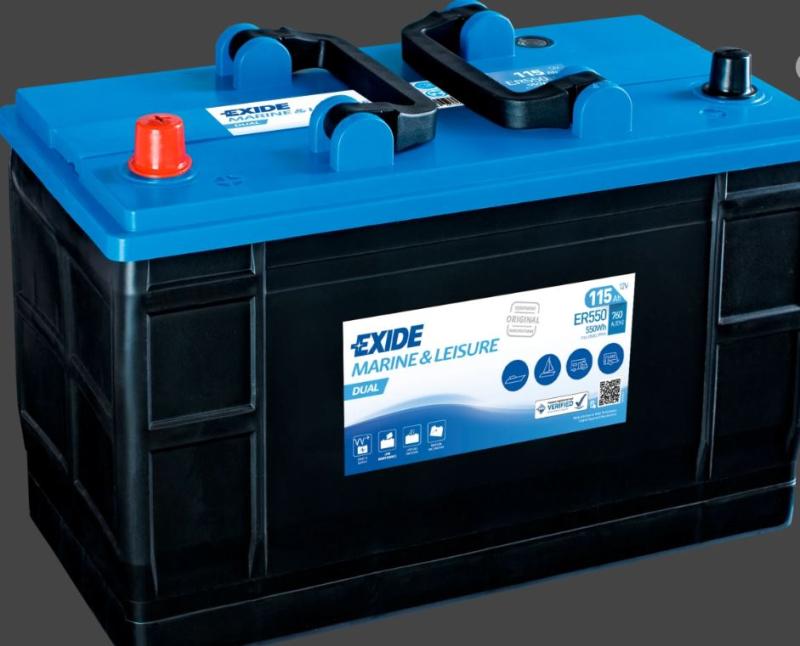 115 Ah  12v Dual Batteri Til Marine  Camping Og Fritid Fra Exide  29 Kg