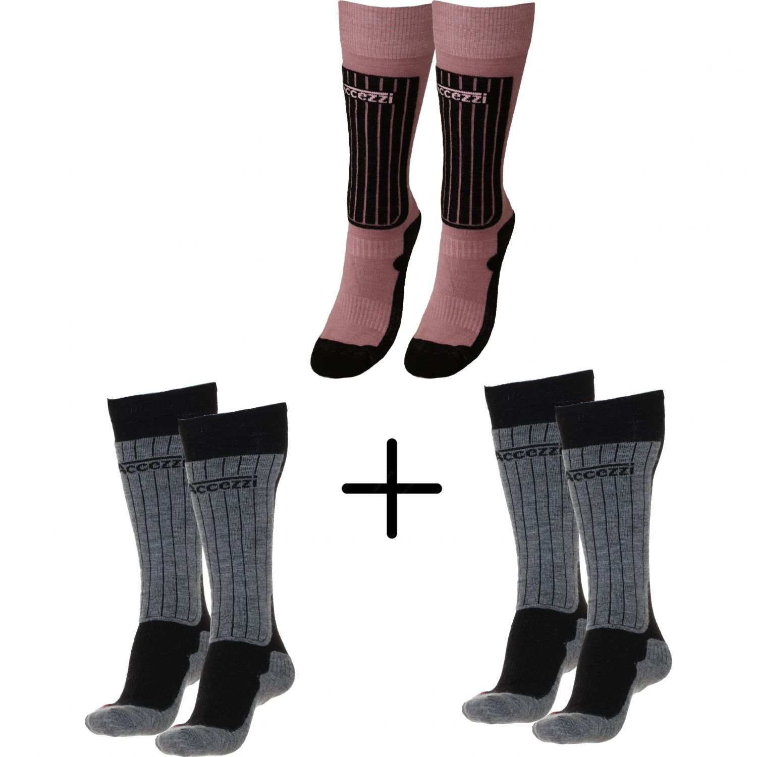 Accezzi Merino 50 Skistrømper  Familiepakke