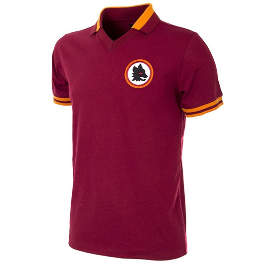 As Roma 1978   79 Short Sleeve Retro Football Shirt 2 Extra Large