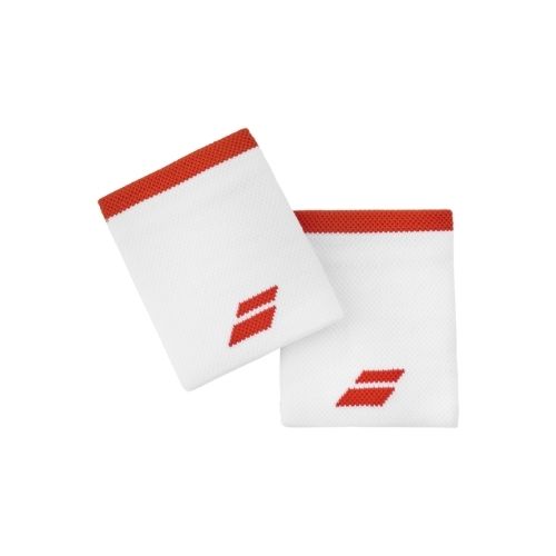 Babolat Logo Jumbo Wristband White Fiesta Red
