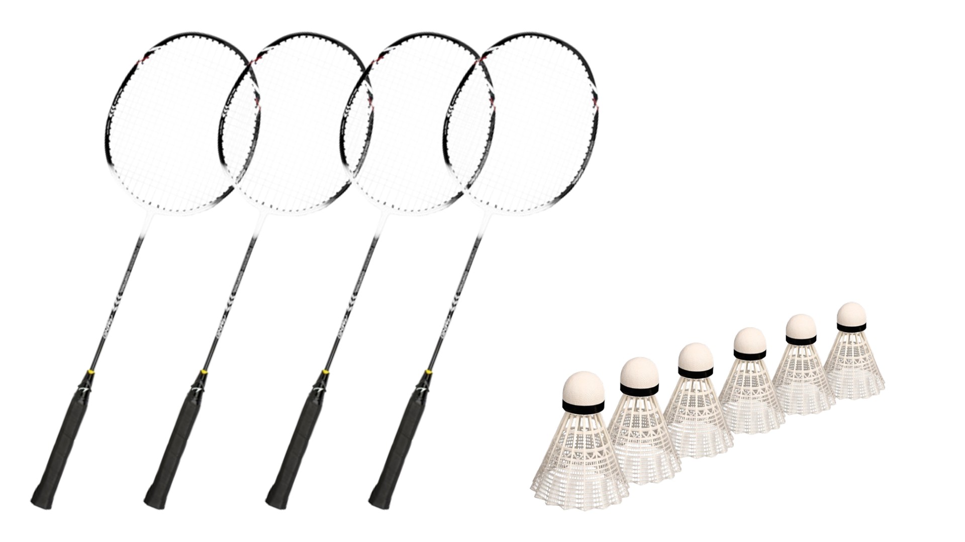 Badmintonketcher 4 Stk M  6 Bolde   Fri Fragt   Xbf980   God Motionist  Og Skoleketcher