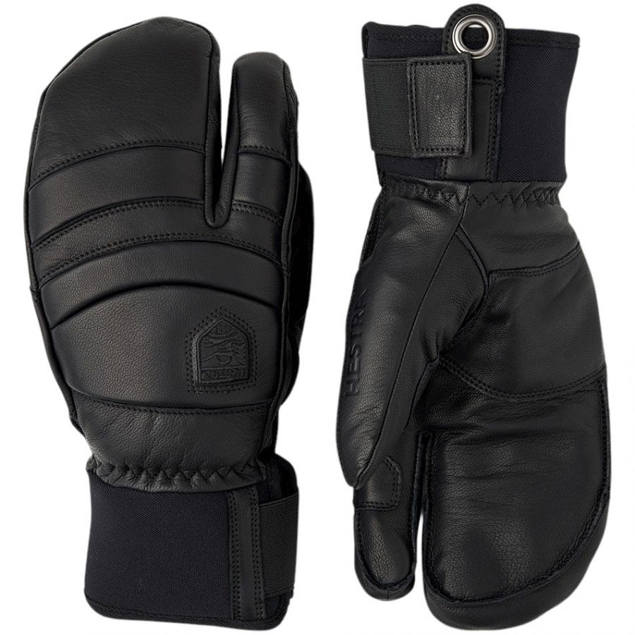 Hestra Fall Line  3 Finger Skihandsker  Sort Sort