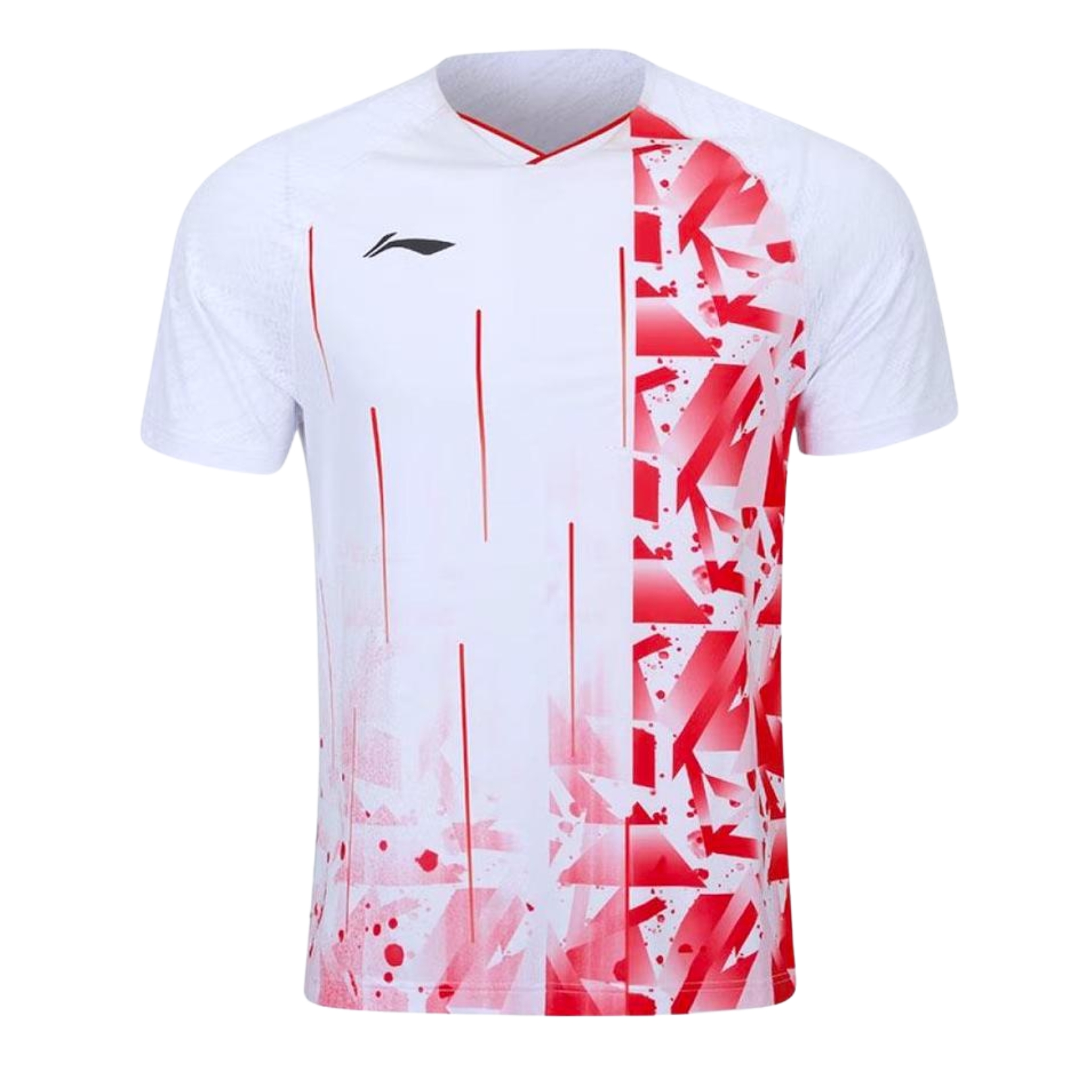 Li Ning Aays239 1 T Shirt Flakes White Red