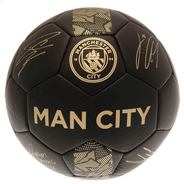 Manchester City Fc Fodbold Med Underskrifter   Str 5