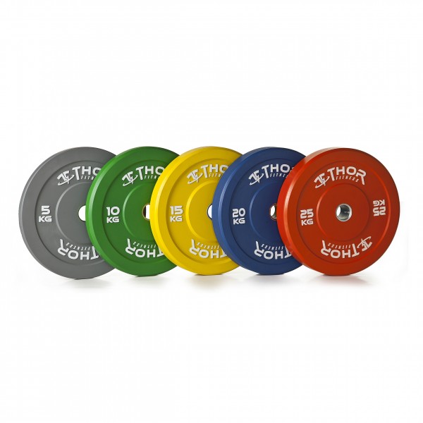 Thor Fitness Farvet Bumper Vægtskiver 5kg   50mm  1 Stk