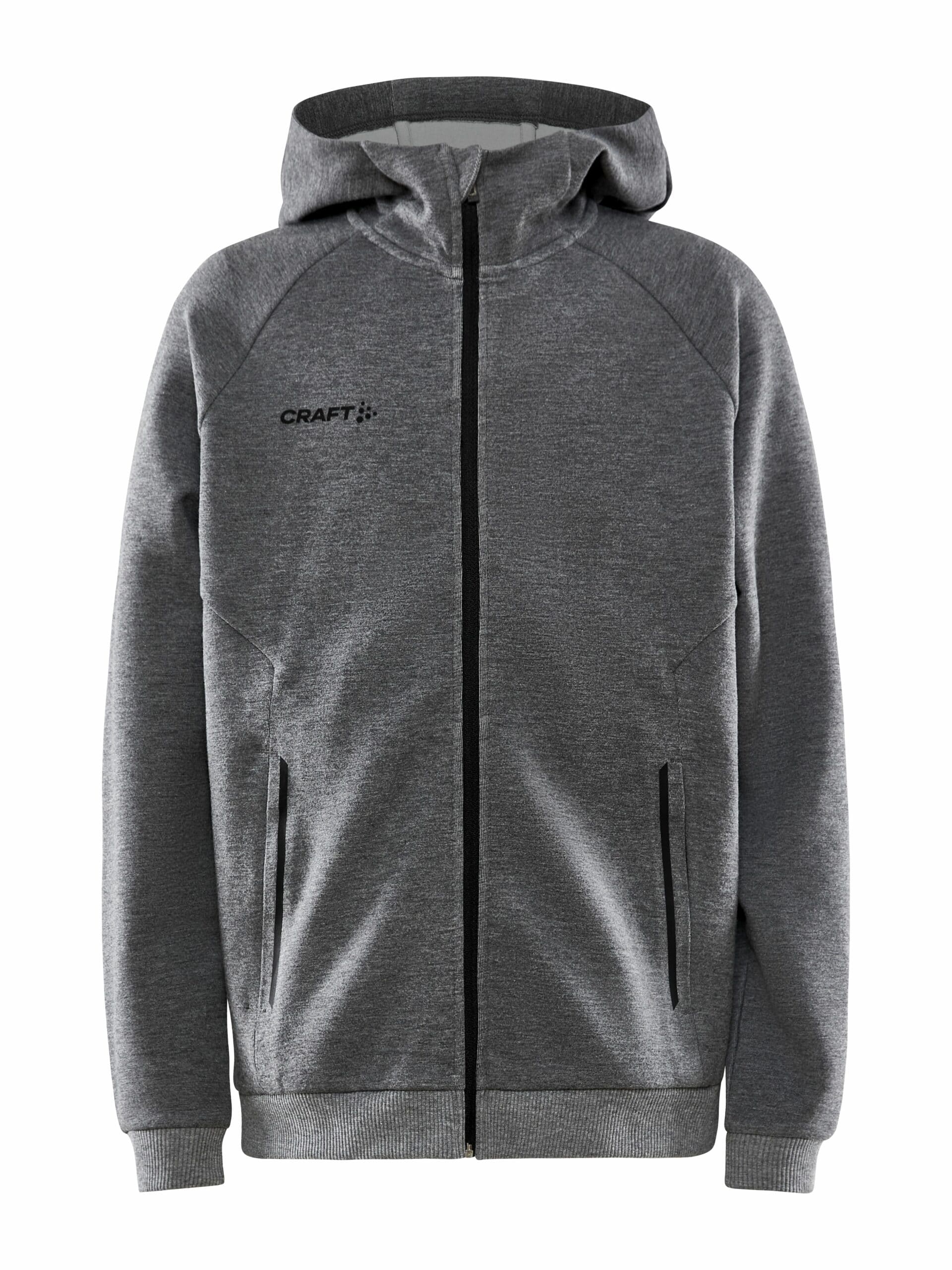 Craft   Core Soul Full Zip Hood Jr   Dk Grey Melange 146 152