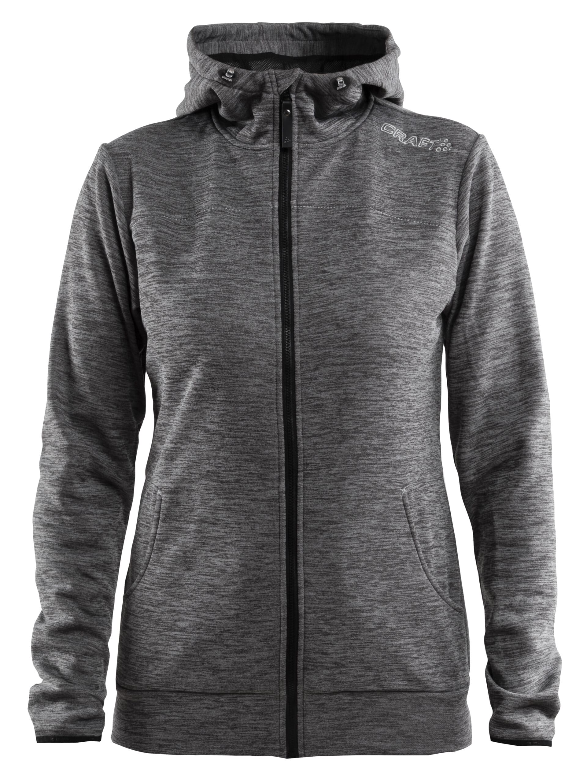 Craft   Leisure Full Zip Hood Kvinder   Darkgrey Melange Xs