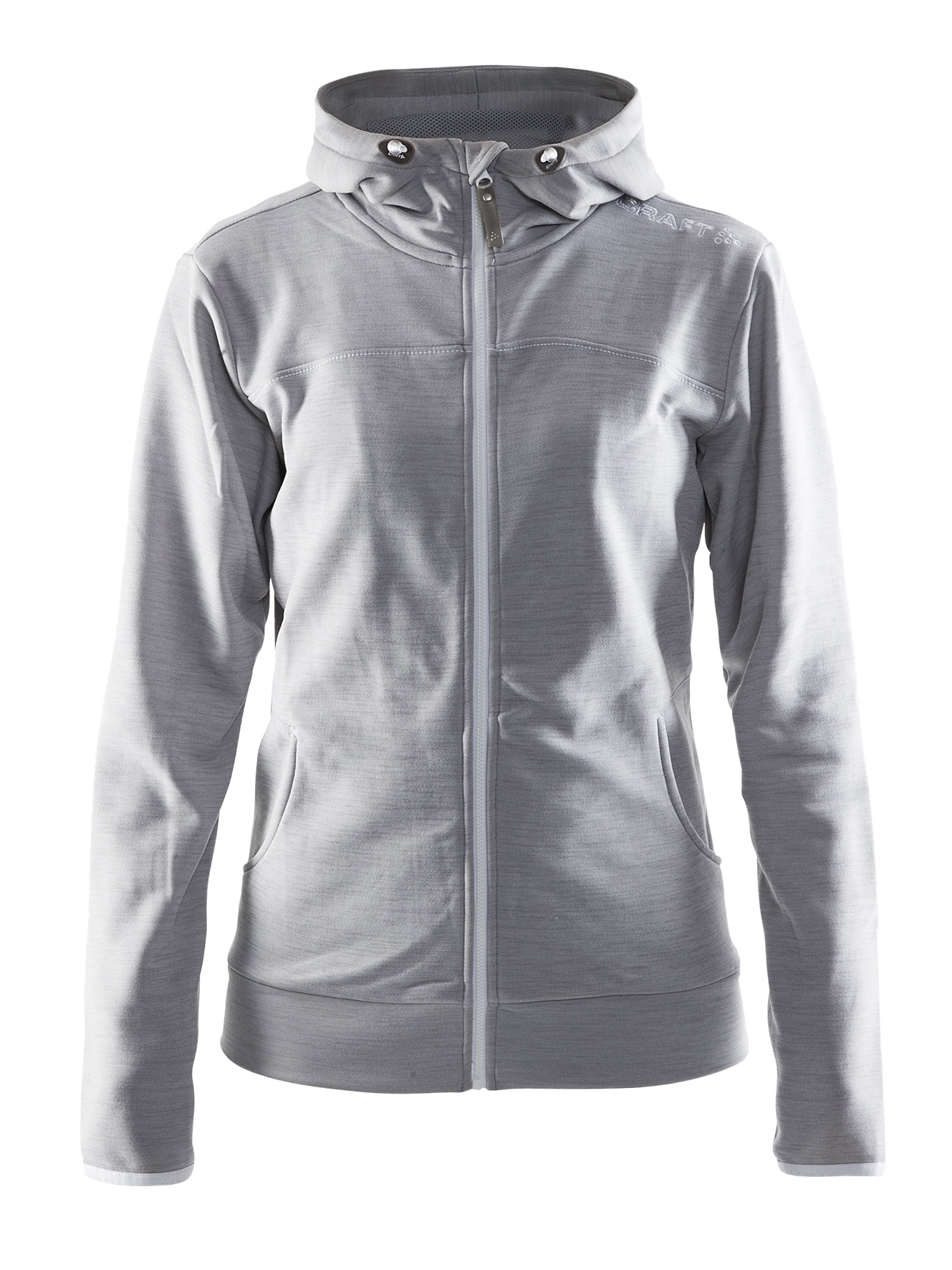 Craft   Leisure Full Zip Hood Kvinder   Grey Melange White Grey Melange Xs