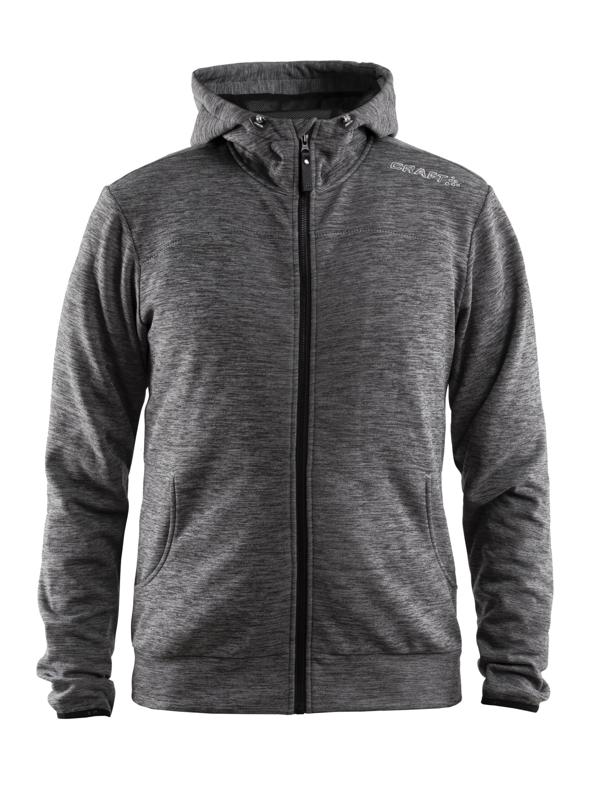 Craft   Leisure Full Zip Hood Maend   Darkgrey Melange Xs