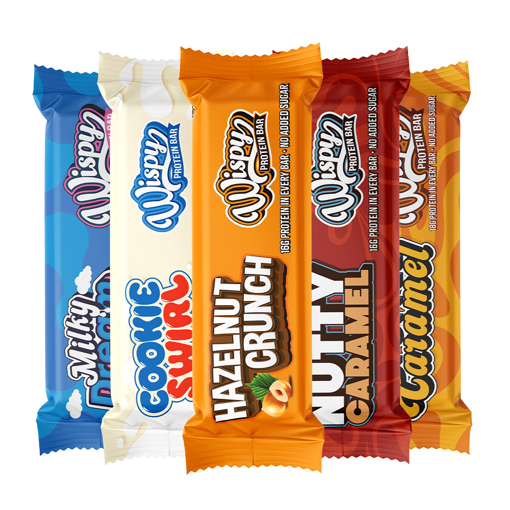 Wispy Proteinbar  10x 55g    Bland Selv   Højt Proteinindhold   Få Kalorier   Uden Tilsat Sukker