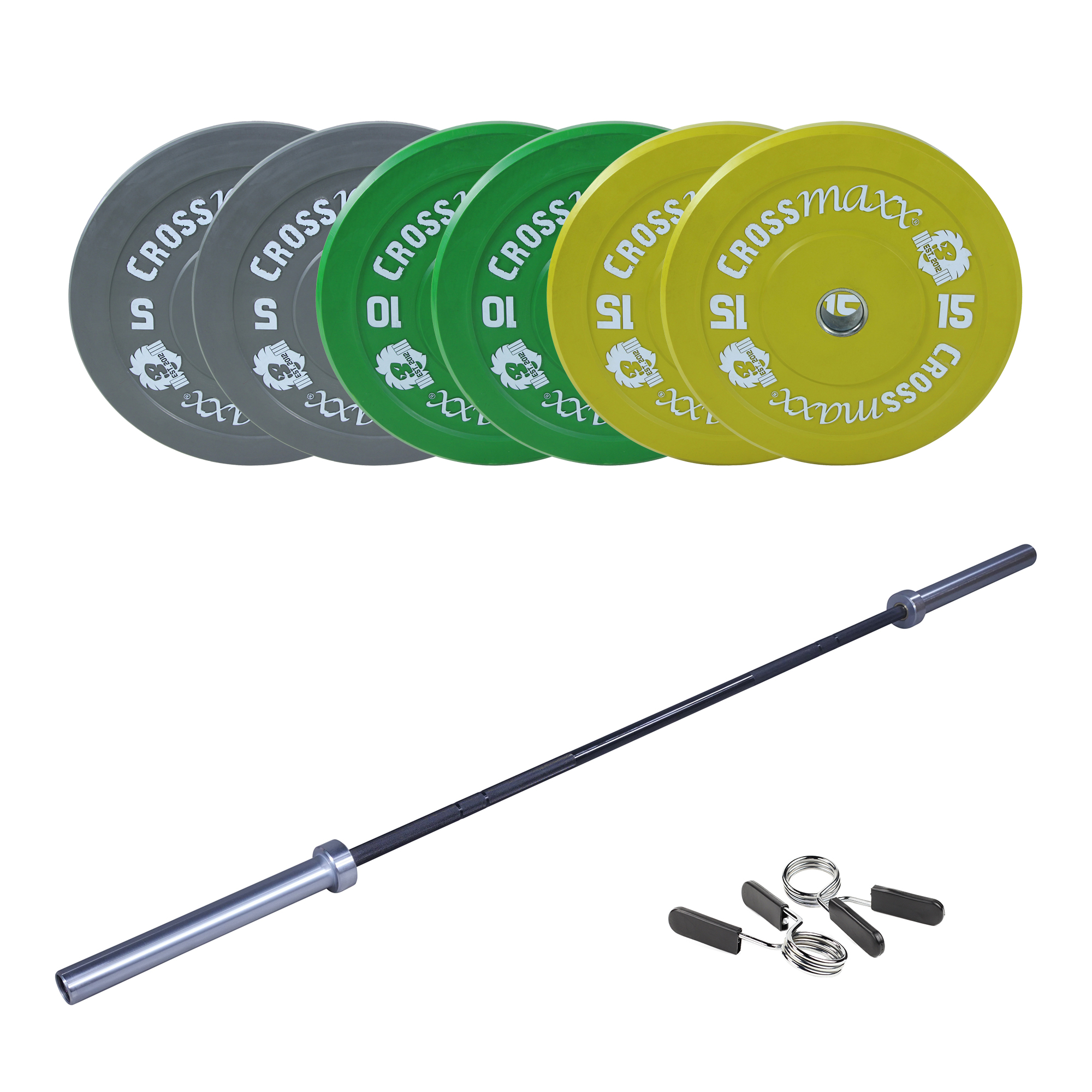 Crossmaxx Cf Vægtstangssæt 60 Kg Farvet   15 Kg Stang